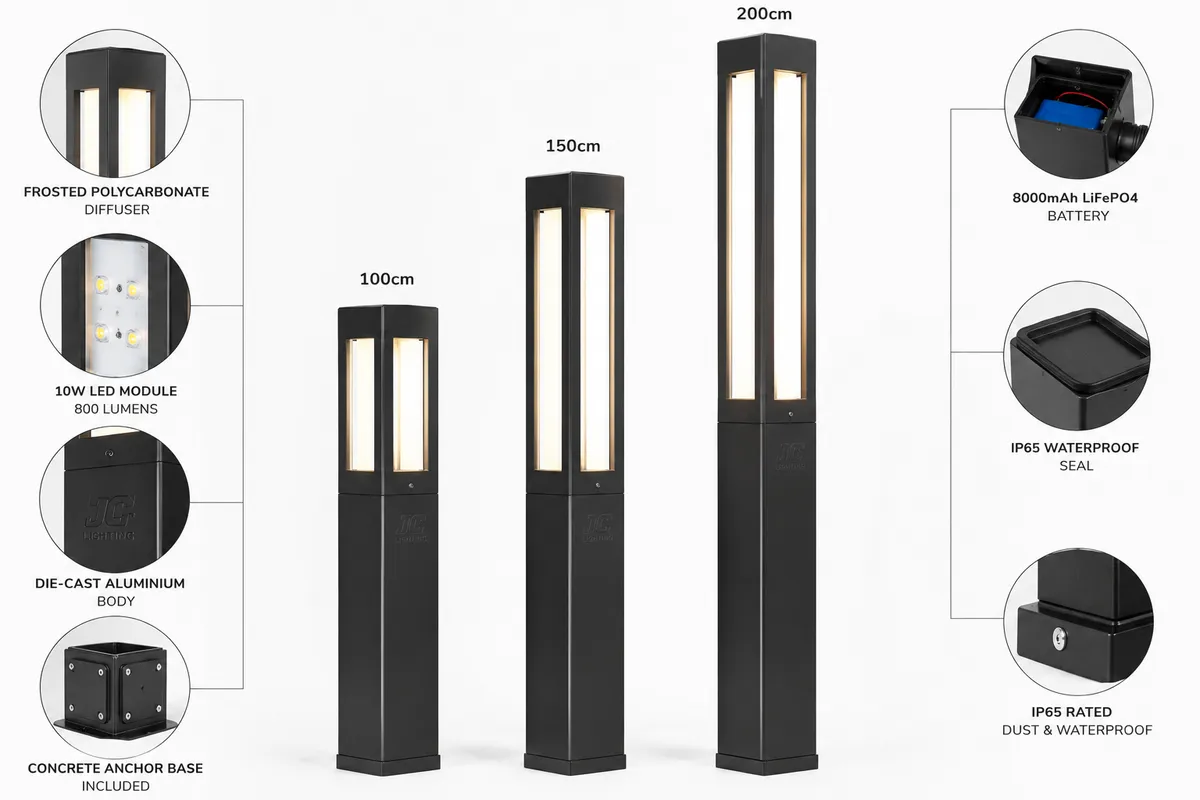 Solar Courtyard Column Light