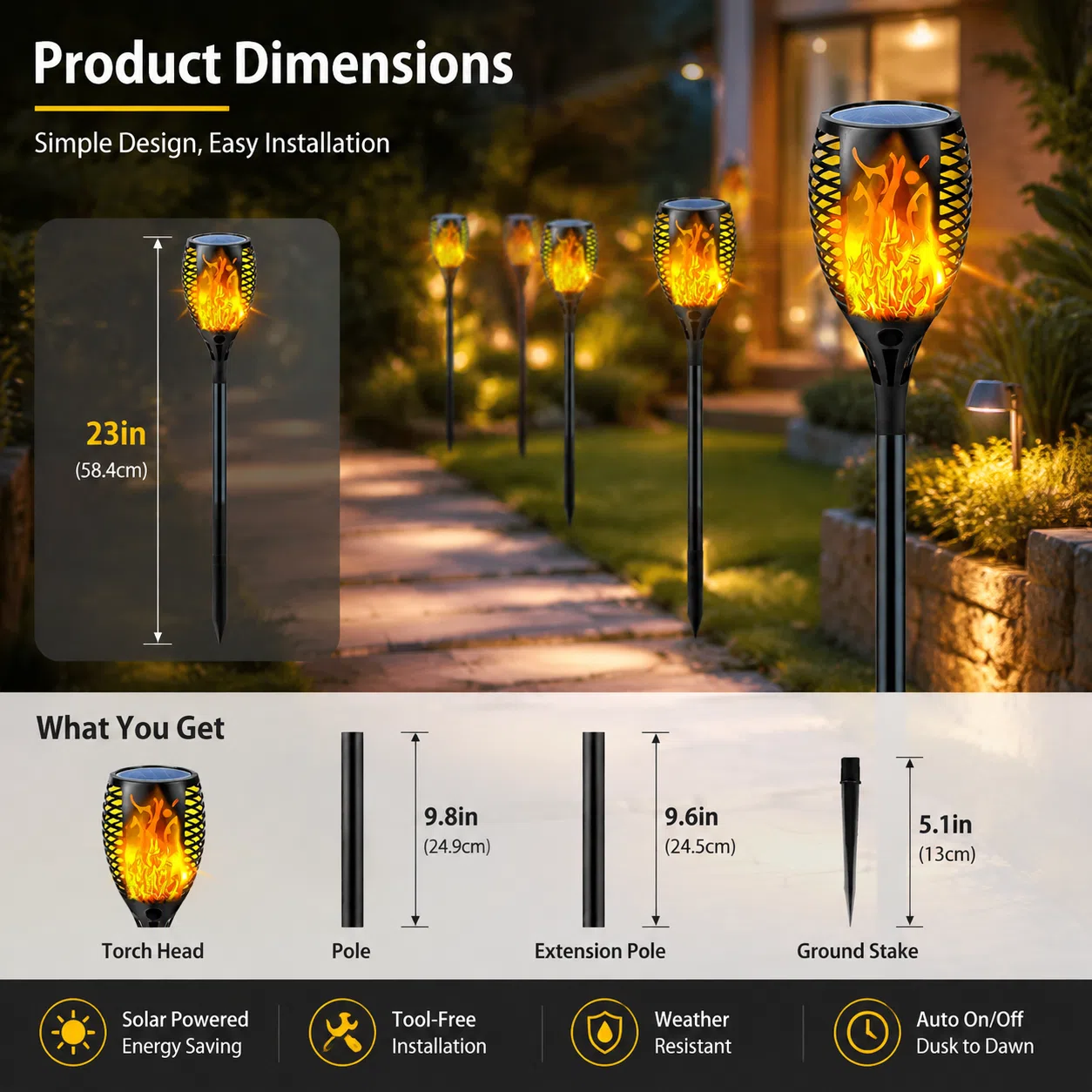 Solar Flame Torch Light — image 1