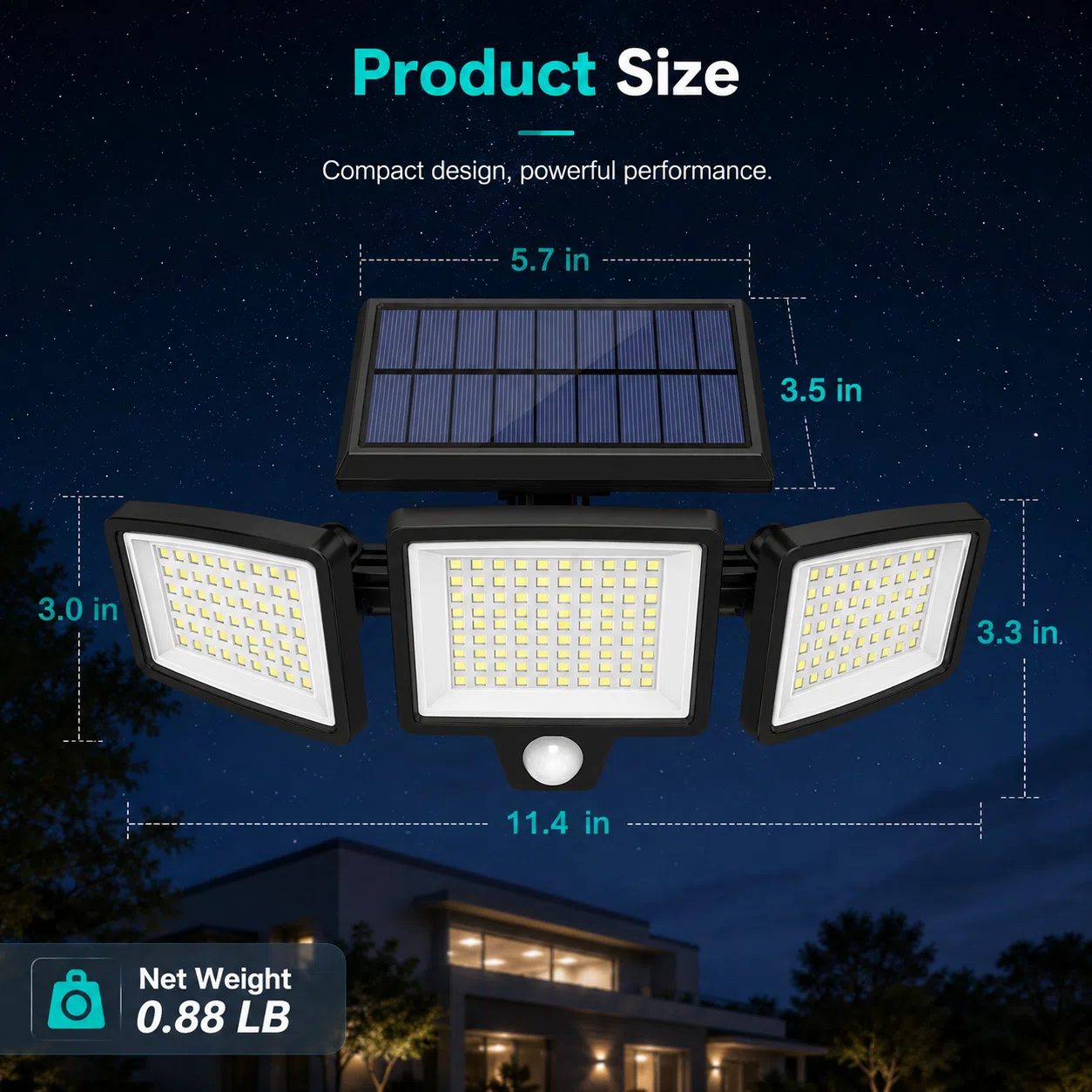 3-Head Solar Motion Flood Light — image 4