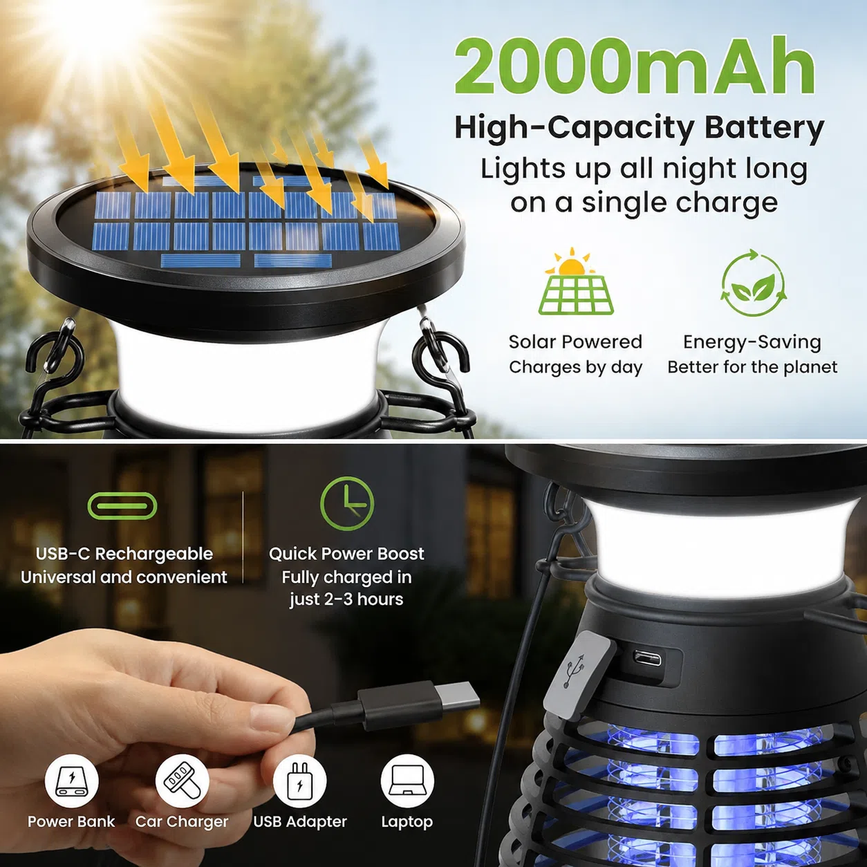 Solar Bug Zapper Light — image 4