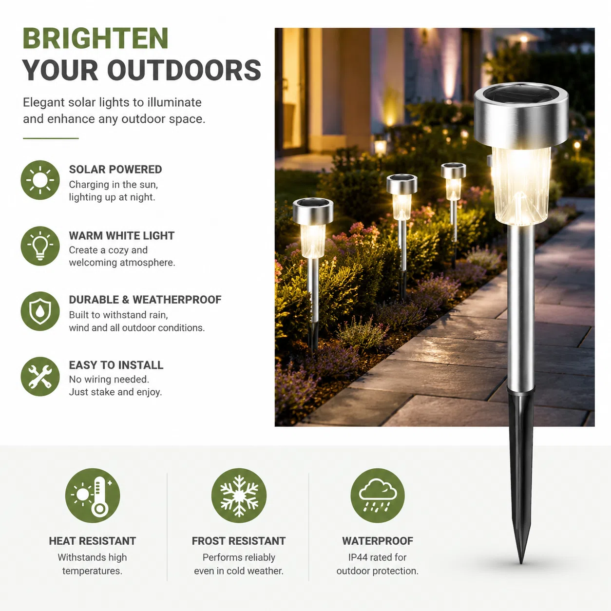 Solar Garden Stake Light · 8-Pack — image 2