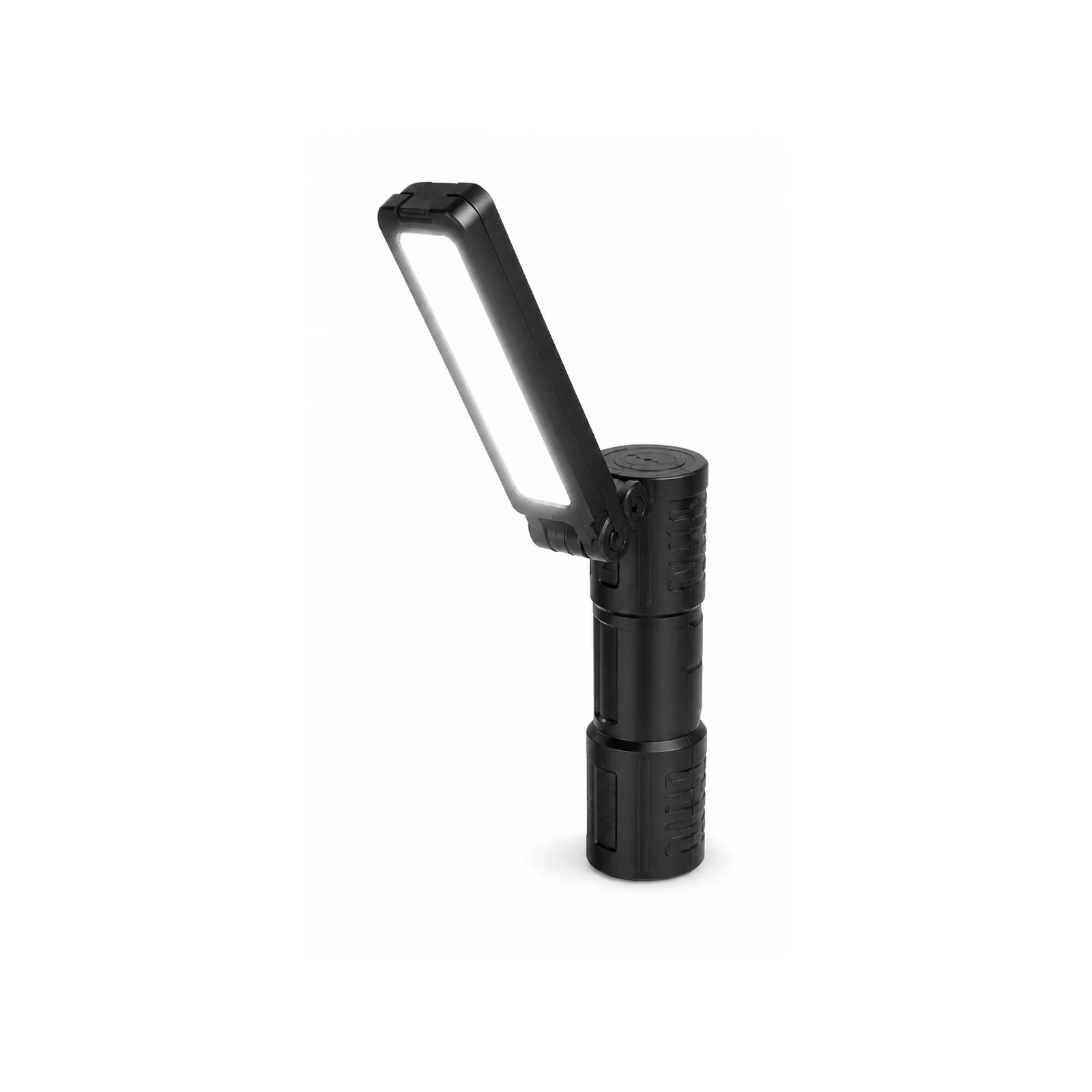 Solar portable work light with magnetic base lighting a work area