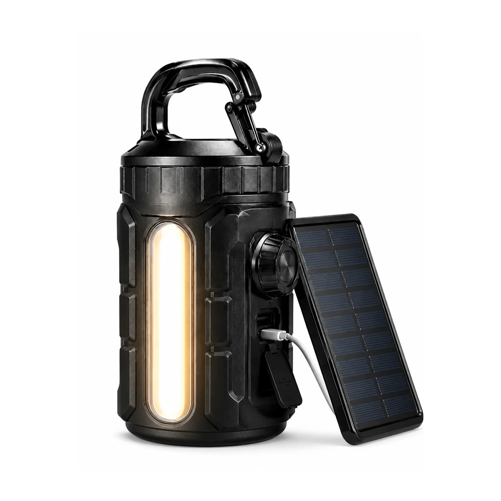 Solar power bank lantern pro with foldable panel and USB-C charging
