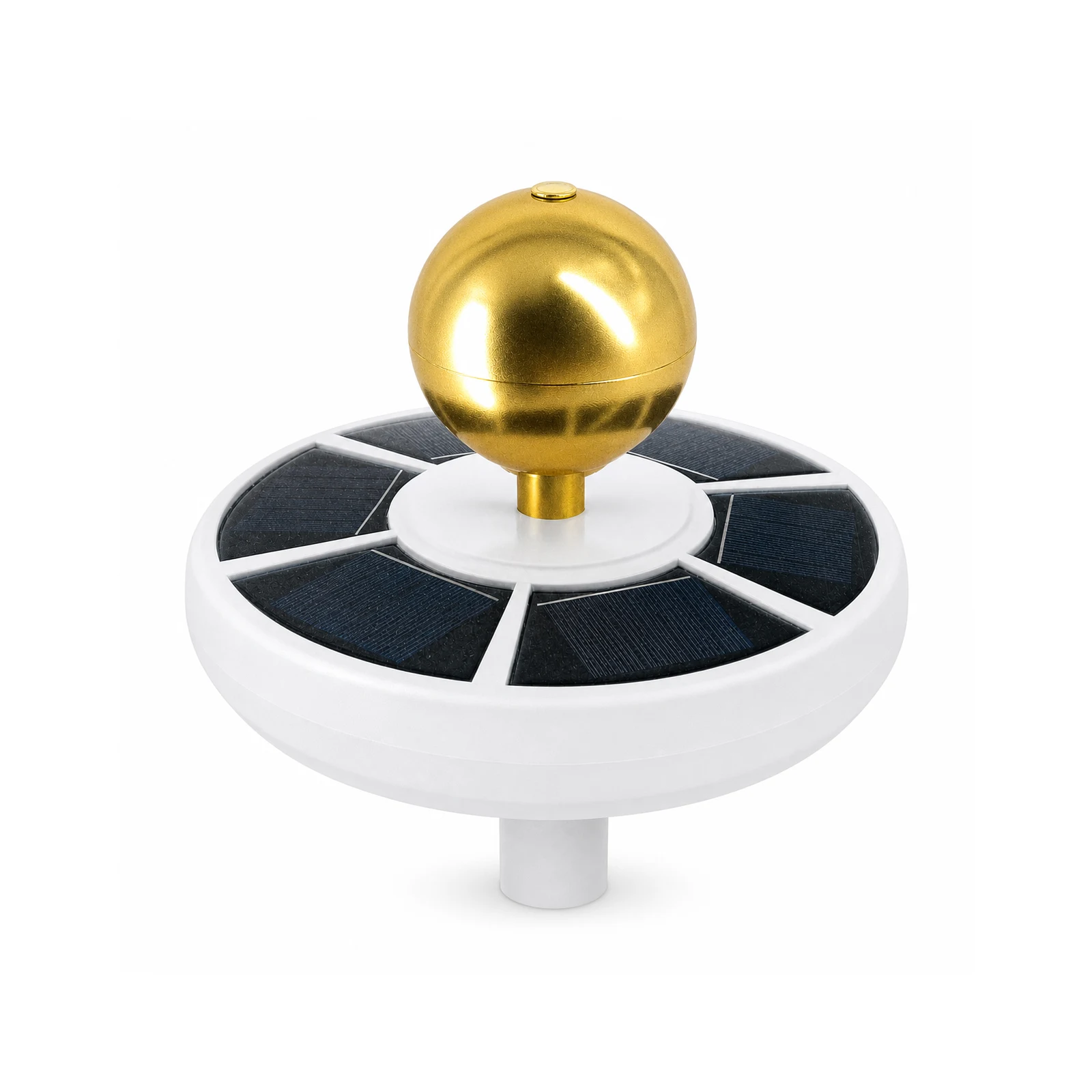 Solar flag pole light clamped to a pole illuminating a flag
