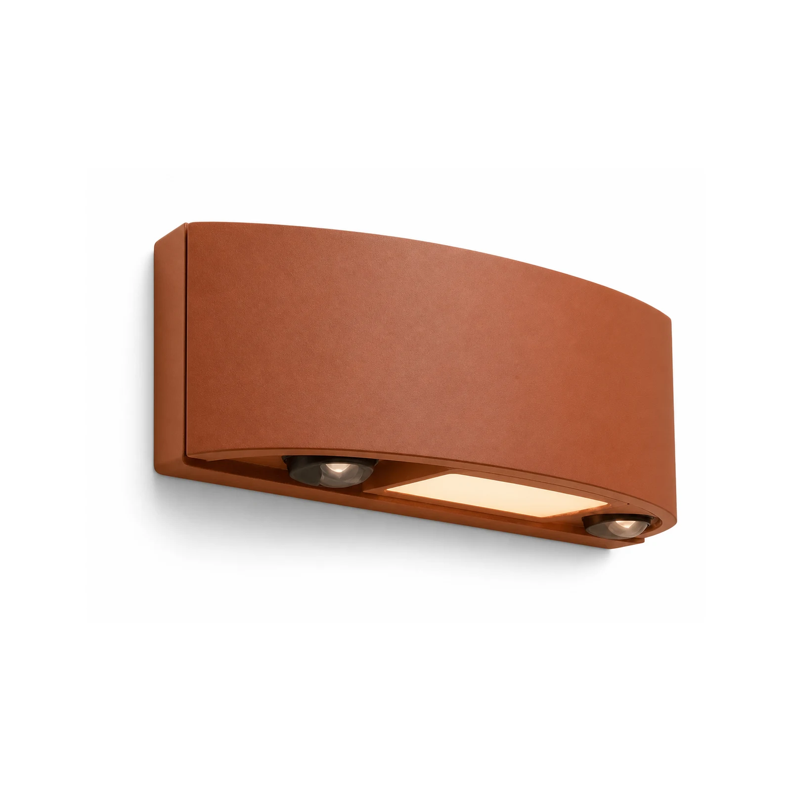 Solar PIR motion sensor wall light mounted on a perimeter wall
